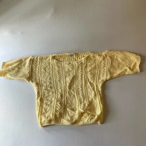 Vintage Innovations short sleeve yellow open knit sweater M
